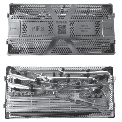 Sterilizing container for PES